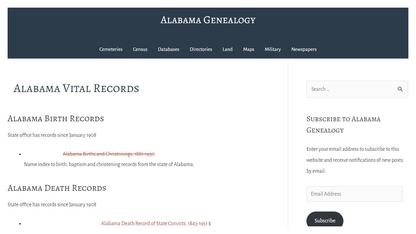 Alabama Vital Records — Alabama Genealogy