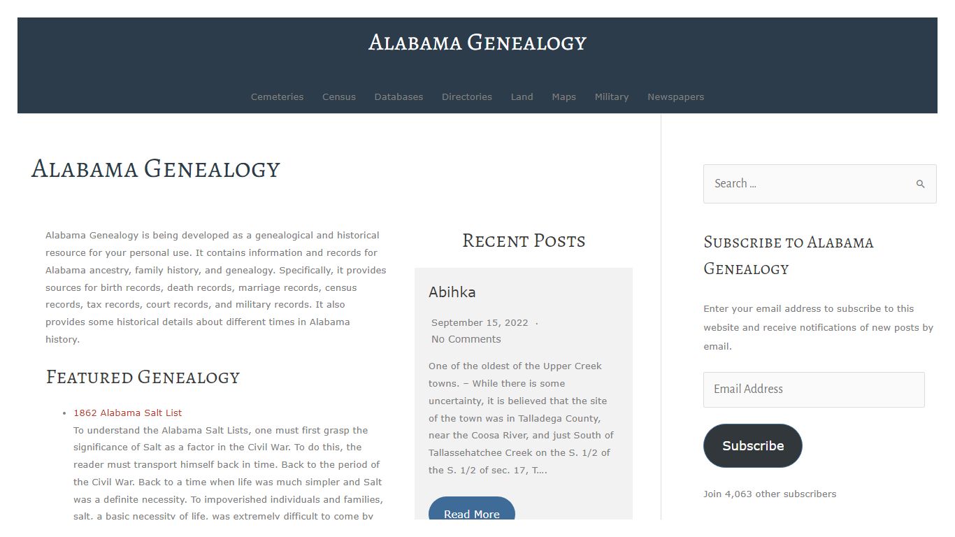 Alabama Genealogy — Alabama Genealogy