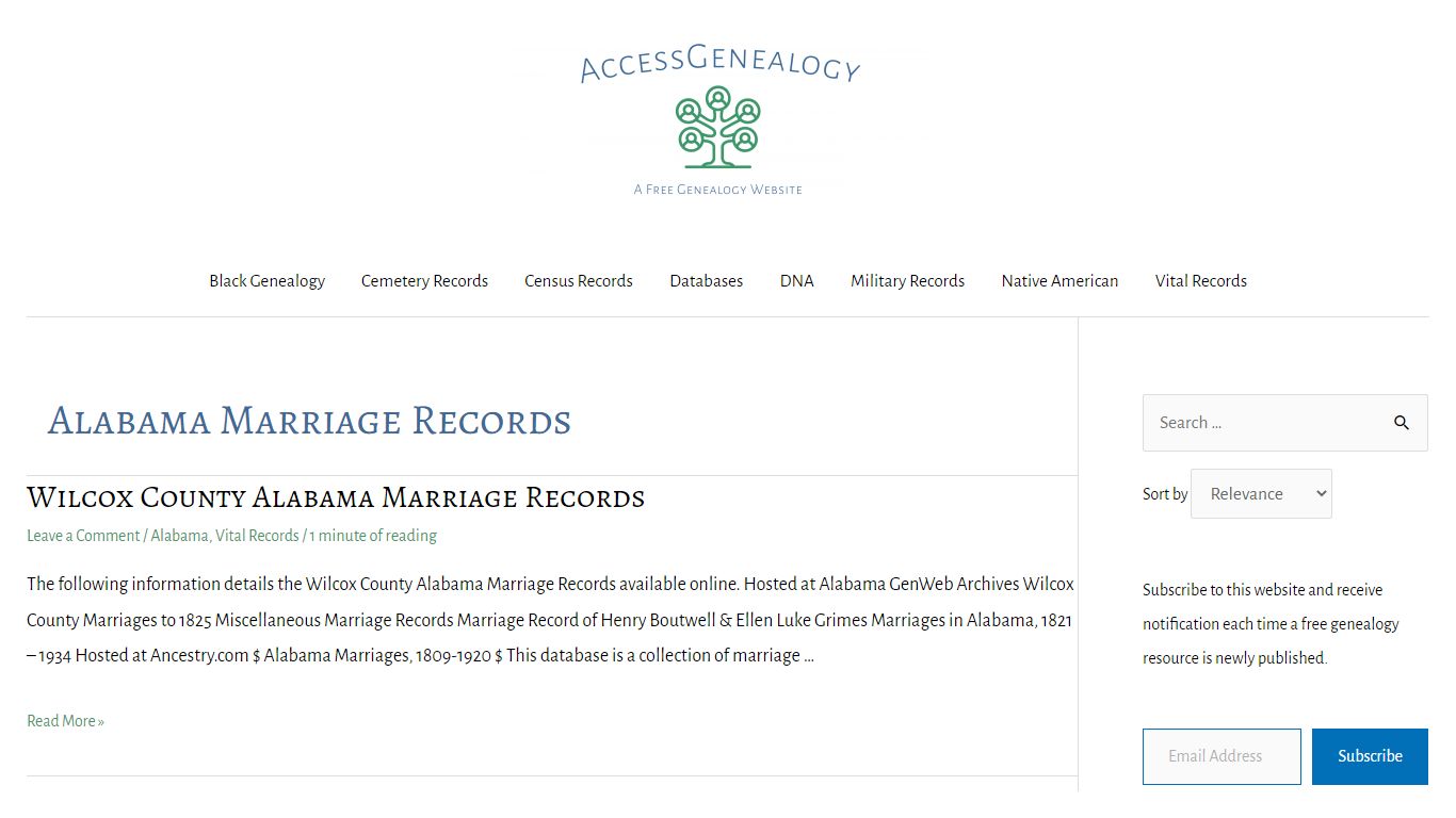 Alabama Marriage Records Collections | Access Genealogy