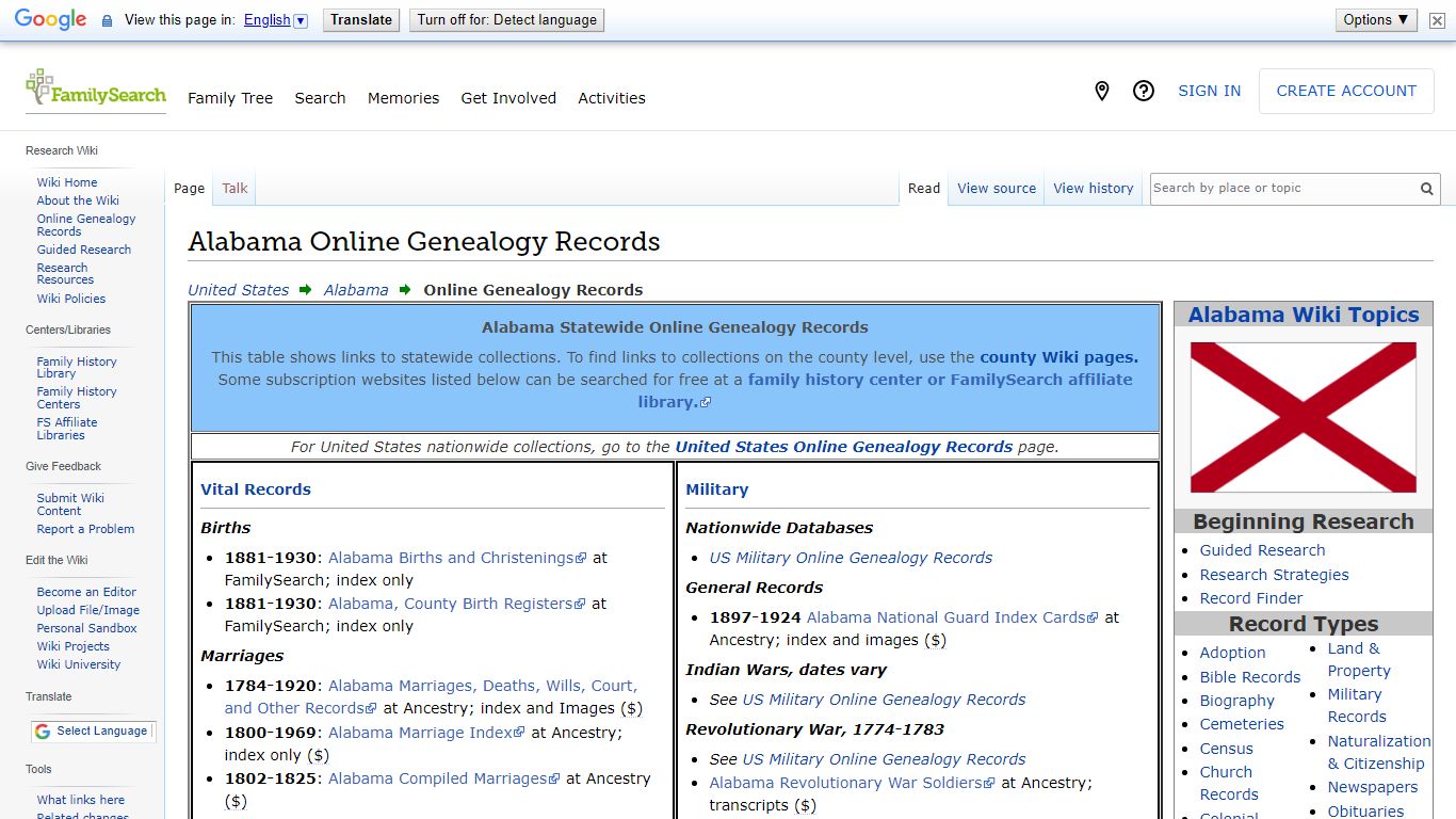 Alabama Online Genealogy Records • FamilySearch